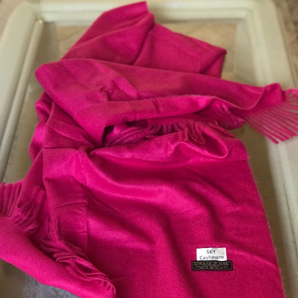 Cashmere Scarf hot pink : super long